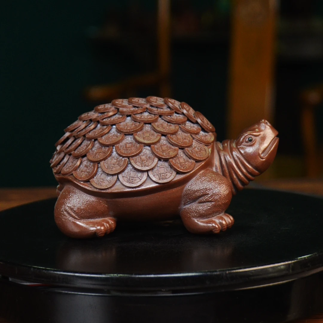 钱币龟   宜兴摆件