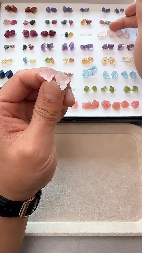 未镶嵌耳钉水晶多样性发货007