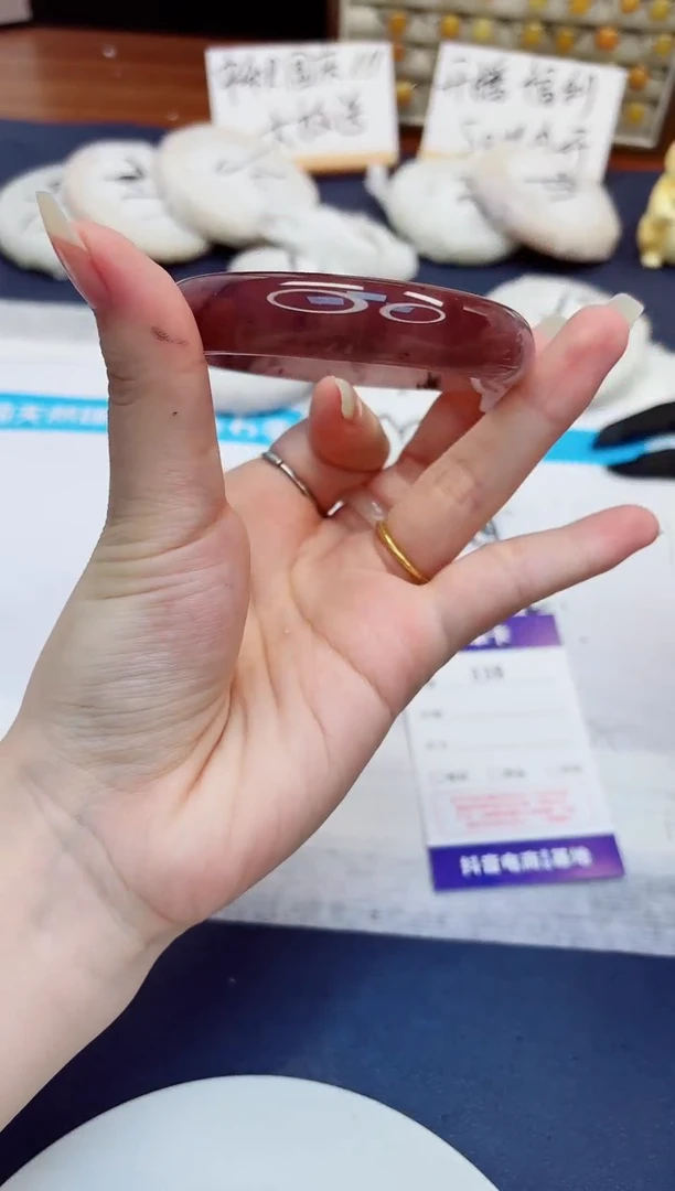 未镶嵌手镯石英质玉338-紫罗兰-圈口58