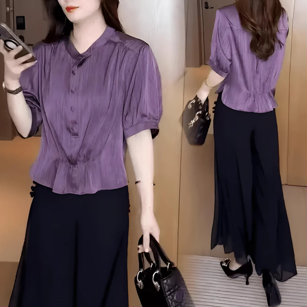夏季穿搭衬衫休闲时尚洋气气质显瘦减龄女神上衣
