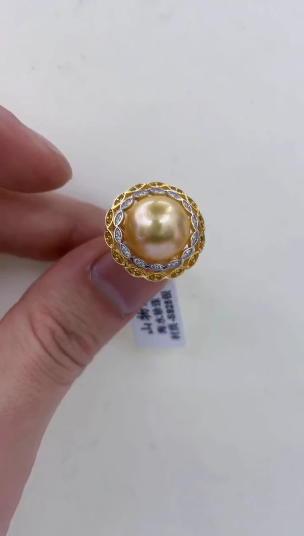 银S925镶嵌戒指海水珍珠