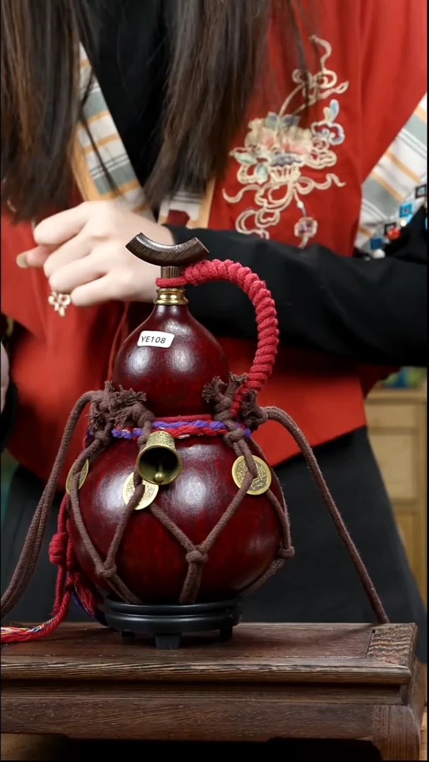 YE108复古网兜款天然酒葫芦（一物一拍）