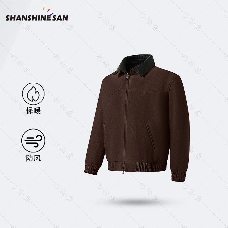 th绒暖挺括】秋冬翻领男士夹克加绒保暖防风抗寒耐磨男士外套68028