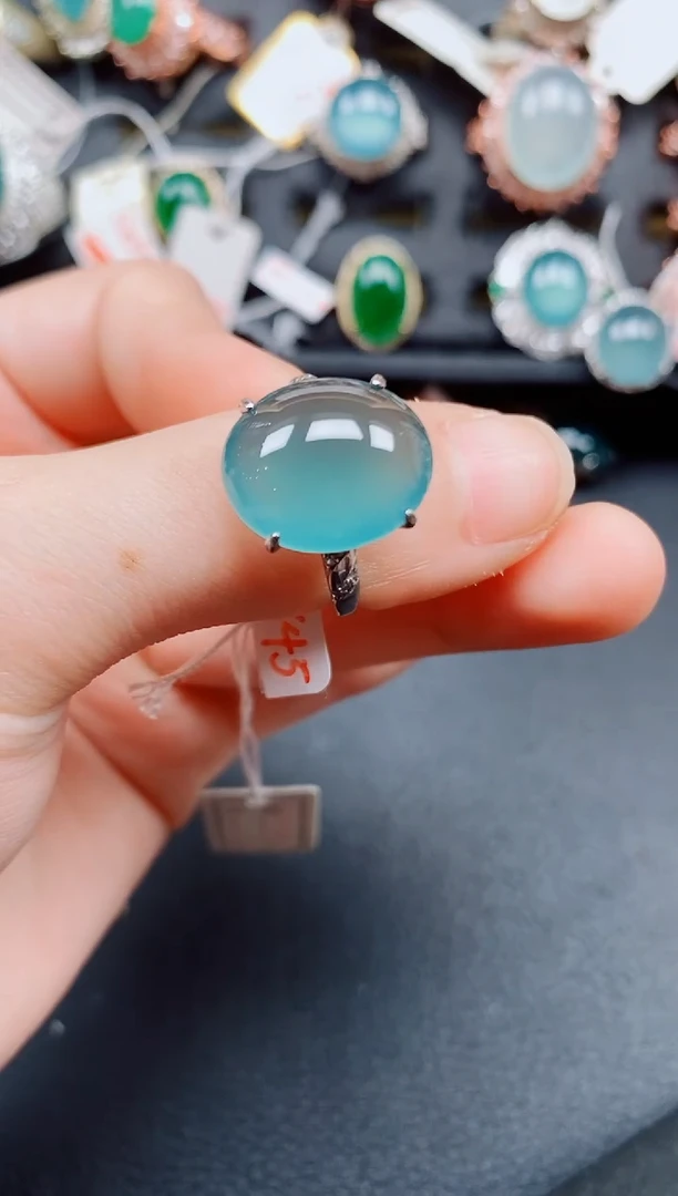 银S925镶嵌戒指翡翠翡翠