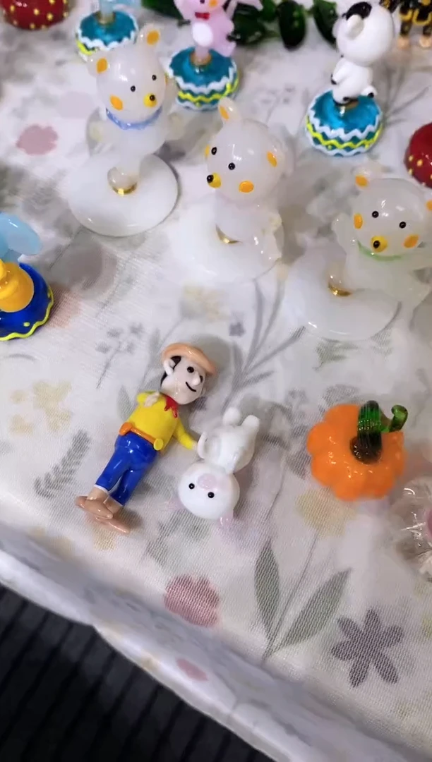 琉璃手工艺品宝**贝2件摆件