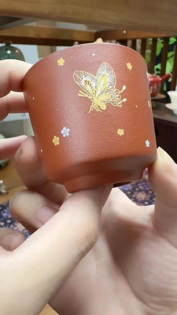 其他茶具茶具茶具蝶恋花紫砂杯
