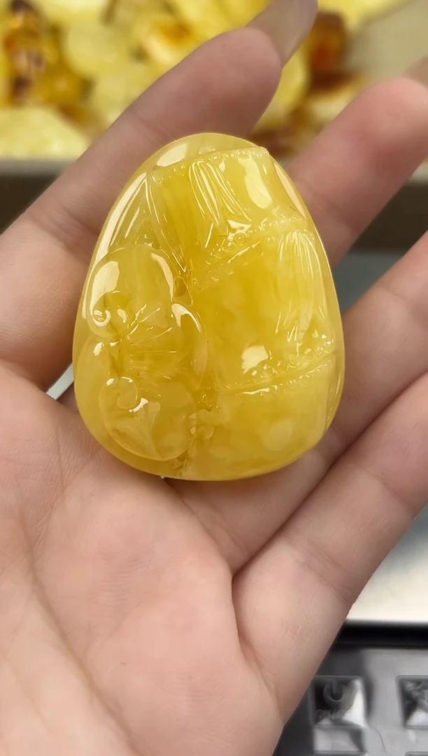 未镶嵌蜜蜡裸石琥珀蜜蜡吊坠
