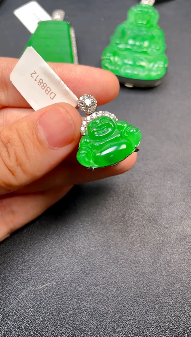 吊坠(不含链)银S925镶嵌翡翠吊坠