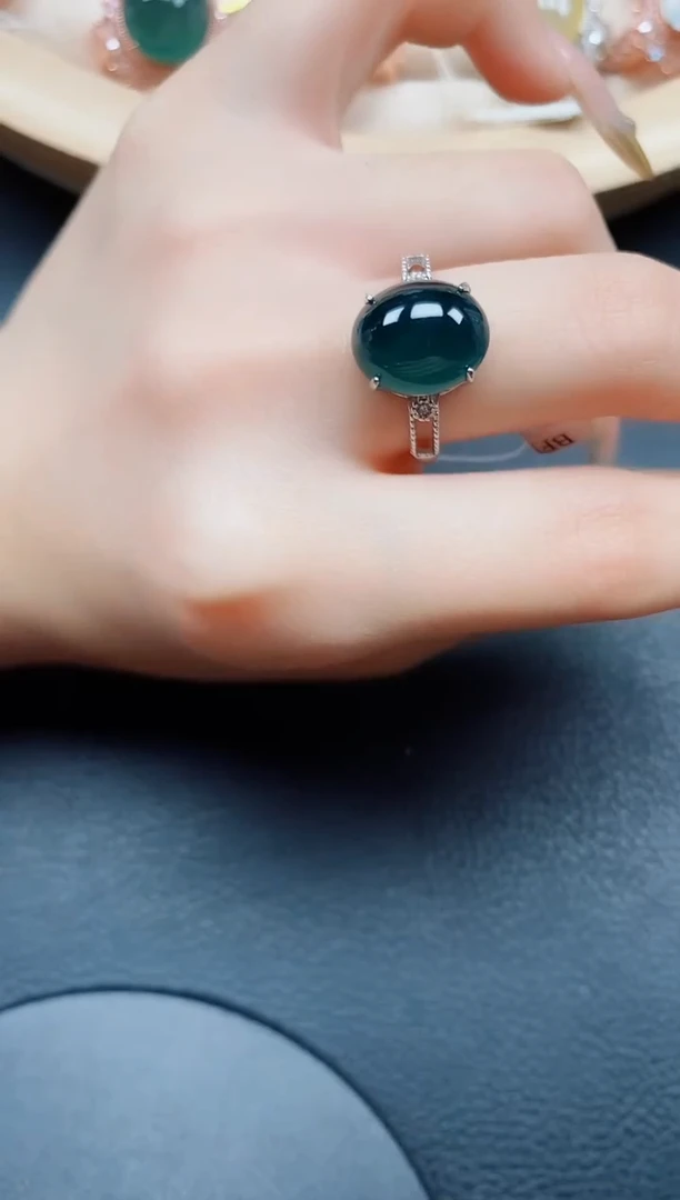【闪购商品】翡翠戒指银S925镶嵌翡翠