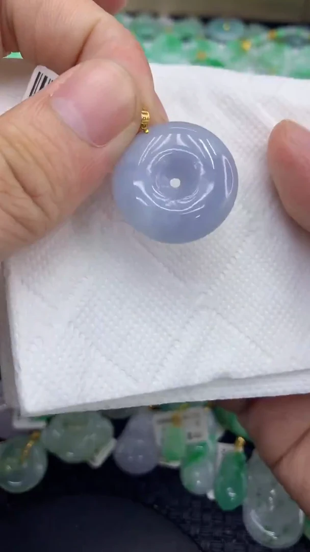 颈饰18K金镶嵌翡翠天然缅甸A货翡翠