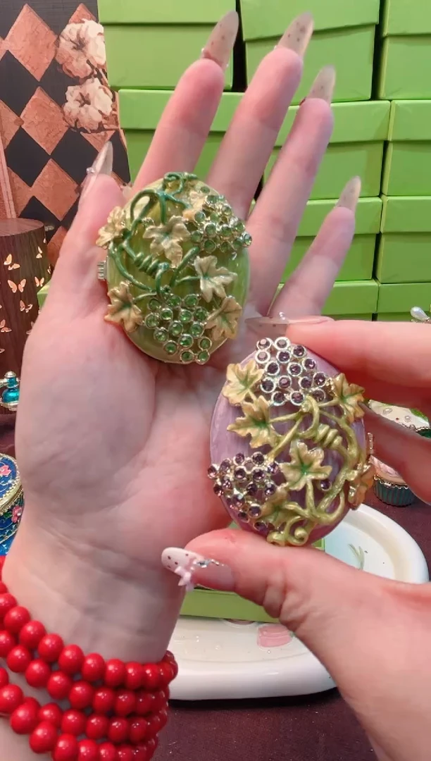 锌合金珐琅彩首饰盒摆件默认微瑕不退不换～