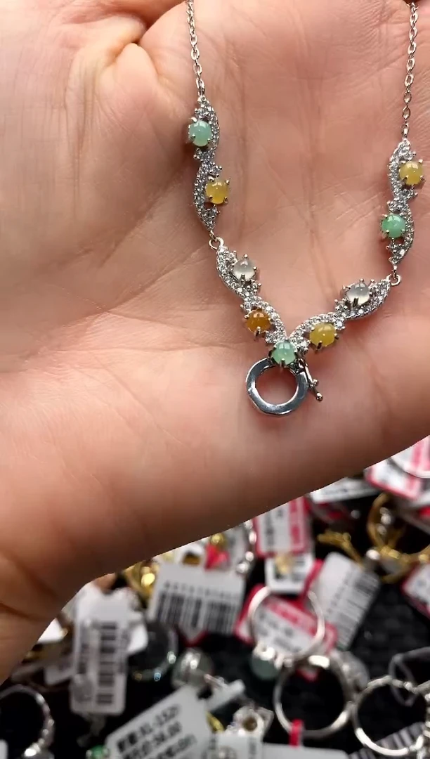 【闪购商品】翡翠戒指银S925镶嵌222222222     8