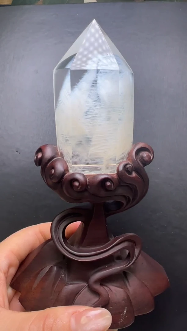 摆件未镶嵌水晶蓝针金字塔柱子摆件 JP47497