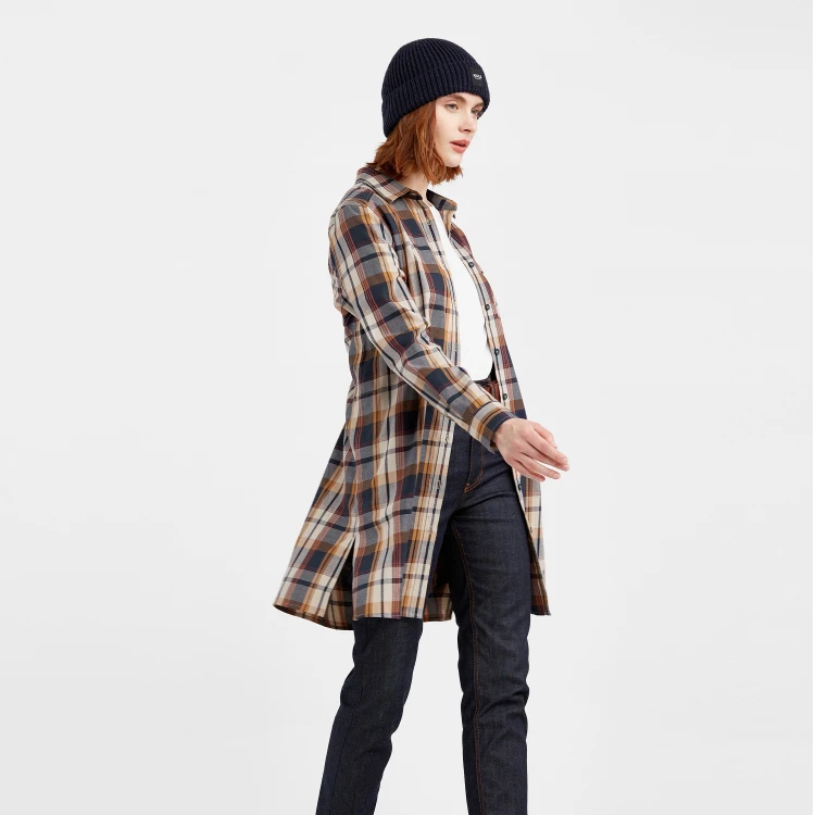 AIGLE艾高春衬衫时尚薄款格纹复古气质长袖衬衫N424