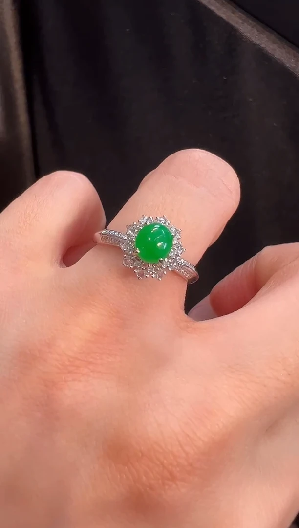 【闪购商品】翡翠戒指18K金镶嵌戒指