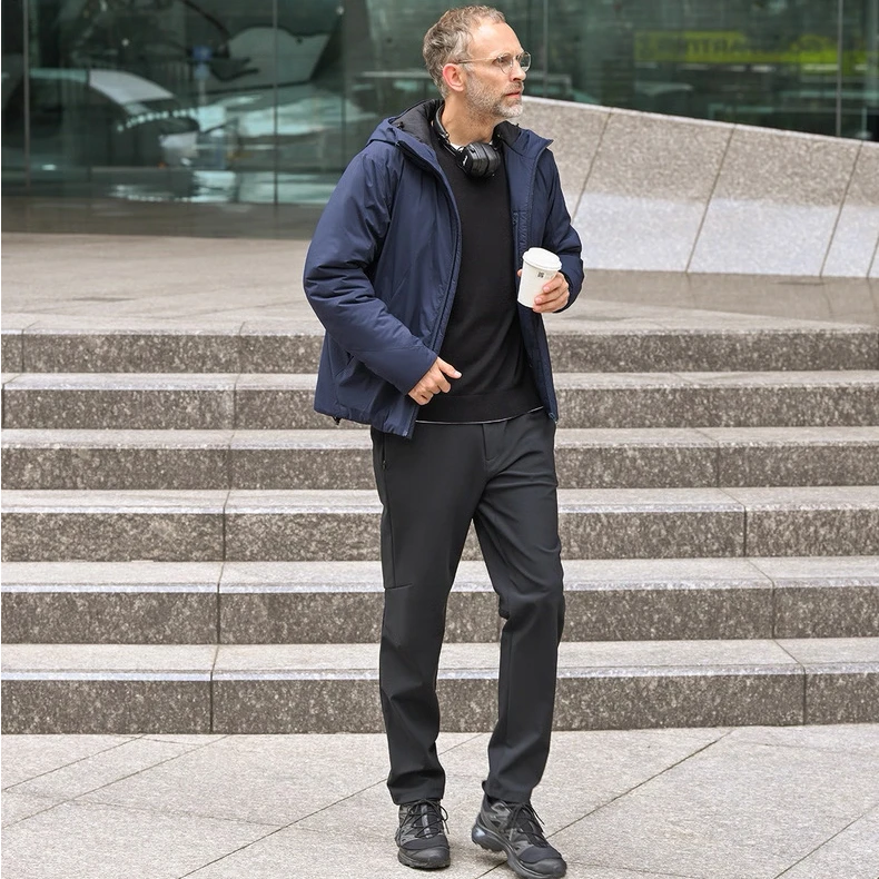 男士必入休闲裤~商务休闲保暖防风防水可拆卸腰带弹力软壳裤YB068