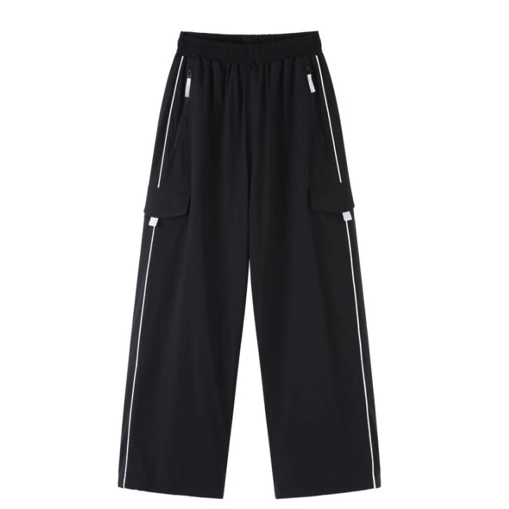 MaoQiaoYi黑色羽绒裤显瘦休闲裤直筒时尚百搭复古【H】A38C71772