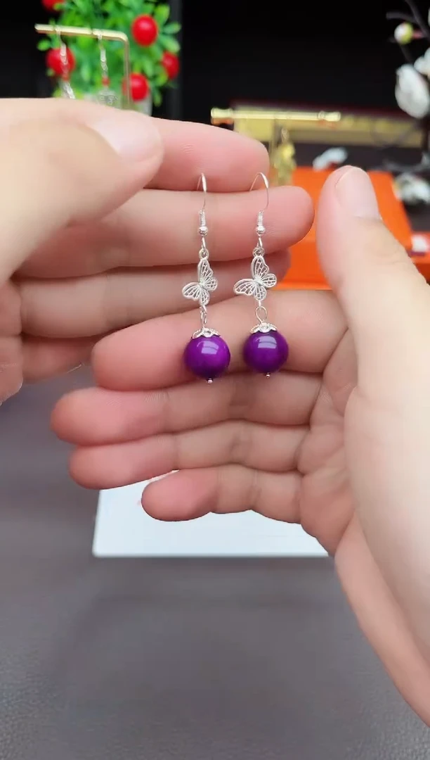 玛瑙/玉髓耳饰银S925镶嵌414000