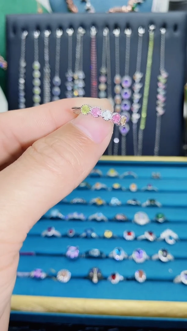 【闪购商品】碧玺戒指银S925镶嵌11211