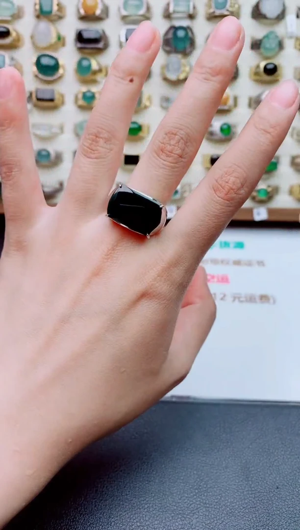 翡翠戒指未镶嵌天然翡翠男戒