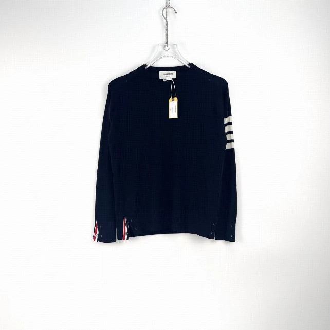 全新未使用 THOMBROWNE 黑色 白色四条纹针织衫/1