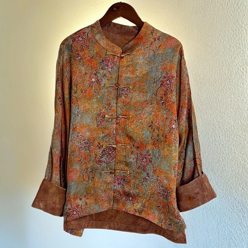 028【云锦坊】新款减龄轻奢炽焰孔雀提花外套重磅双面百搭长袖