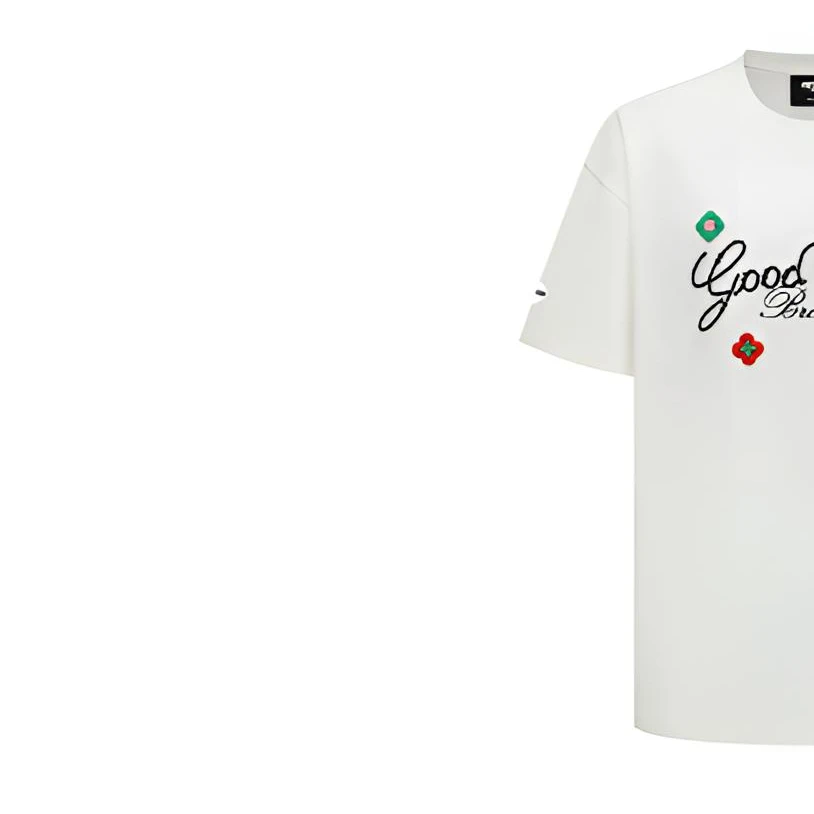 G15立体刺绣小花短袖宽松刺绣美式复古刺绣字母男女款美式潮牌