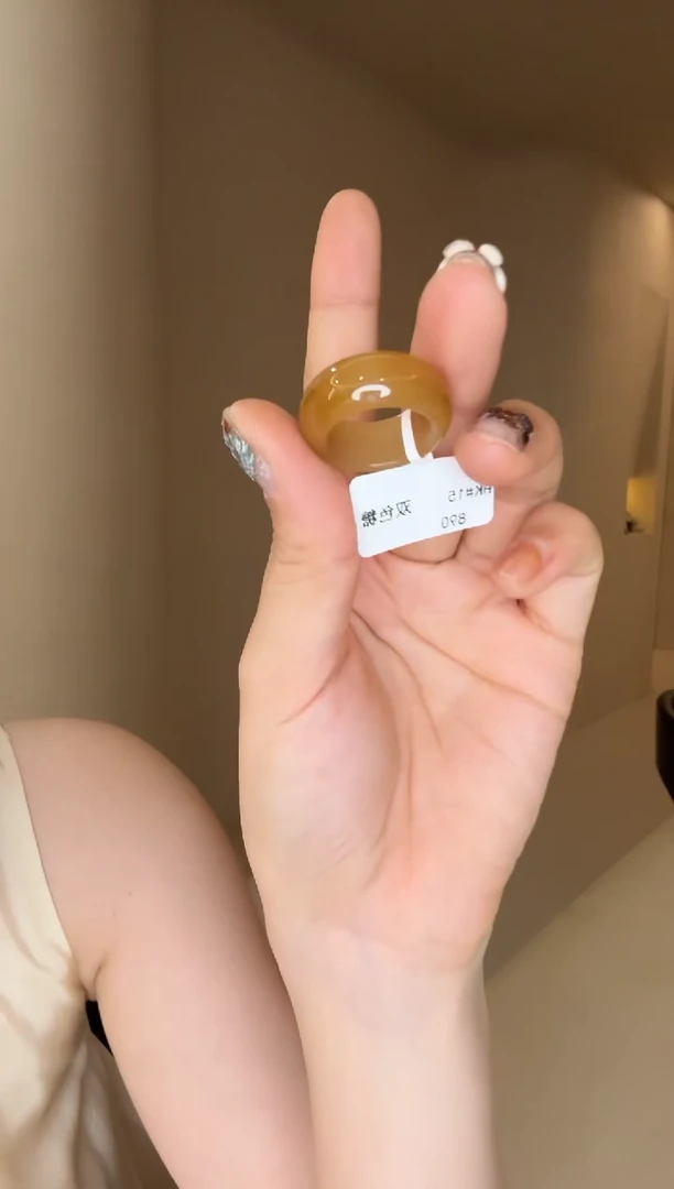 未镶嵌戒指和田玉15码双色糖