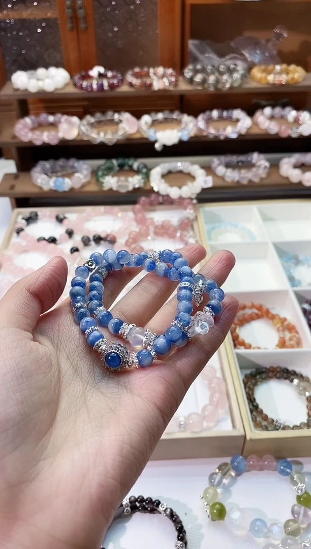 【闪购商品】水晶手串未镶嵌蓝晶双圈