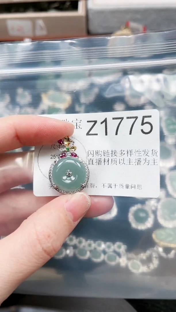 【闪购商品】翡翠颈饰未镶嵌1775赠皮绳