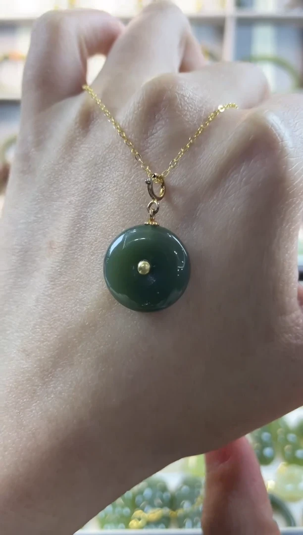 吊坠(不含链)银S925镶嵌和田玉1