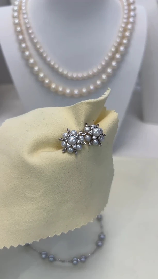 【闪购商品】淡水珍珠耳饰银S925镶嵌耳钉