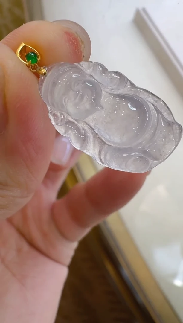翡翠18K金镶嵌吊坠(不含链)多样性发货拍一发一