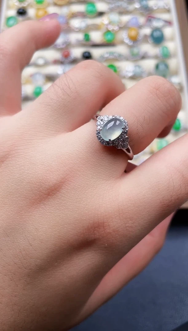 银S925镶嵌戒指翡翠192