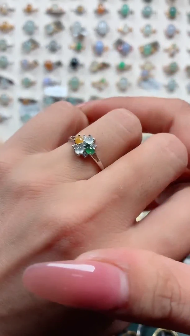 银S925镶嵌戒指翡翠.