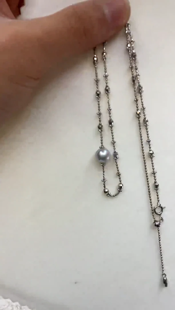 颈饰银S925镶嵌海水珍珠8-9