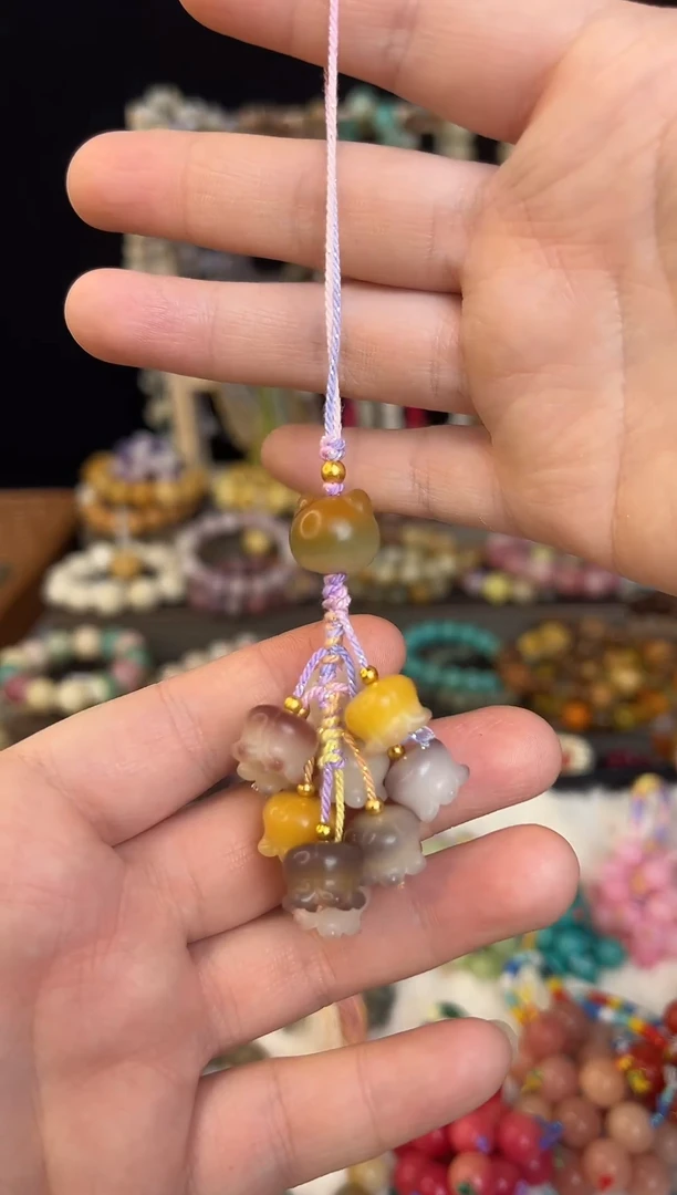 紫美人零兰花挂件