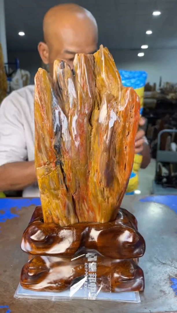 未镶嵌摆件硅化玉3