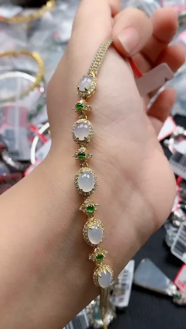 银S925镶嵌戒指翡翠天然A货缅甸翡翠