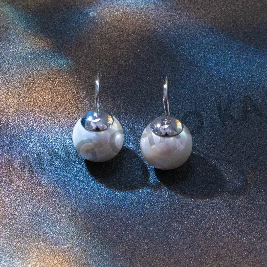 铜合金耳饰 铜合金耳饰挂勾珠珠百搭轻奢耳环