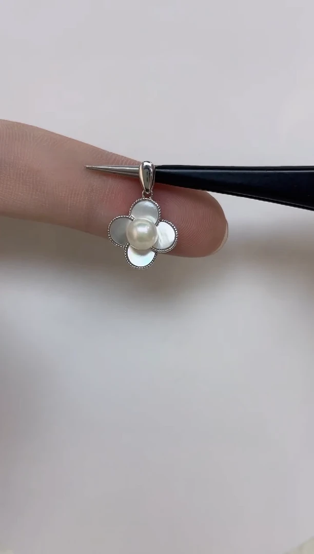 海水珍珠银S925镶嵌颈饰