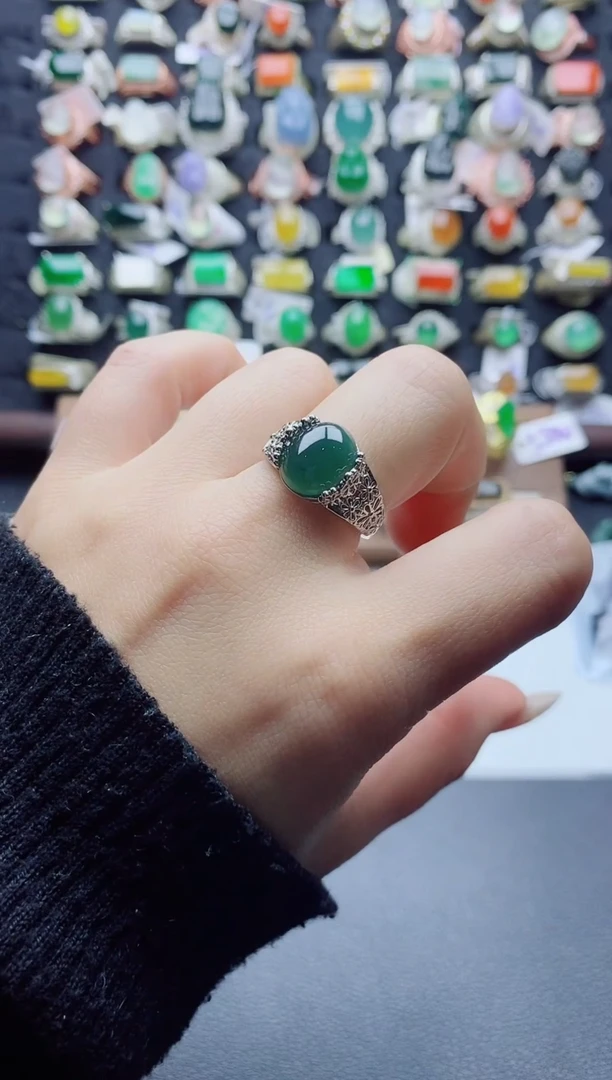 未镶嵌戒指翡翠天然翡翠A货男戒