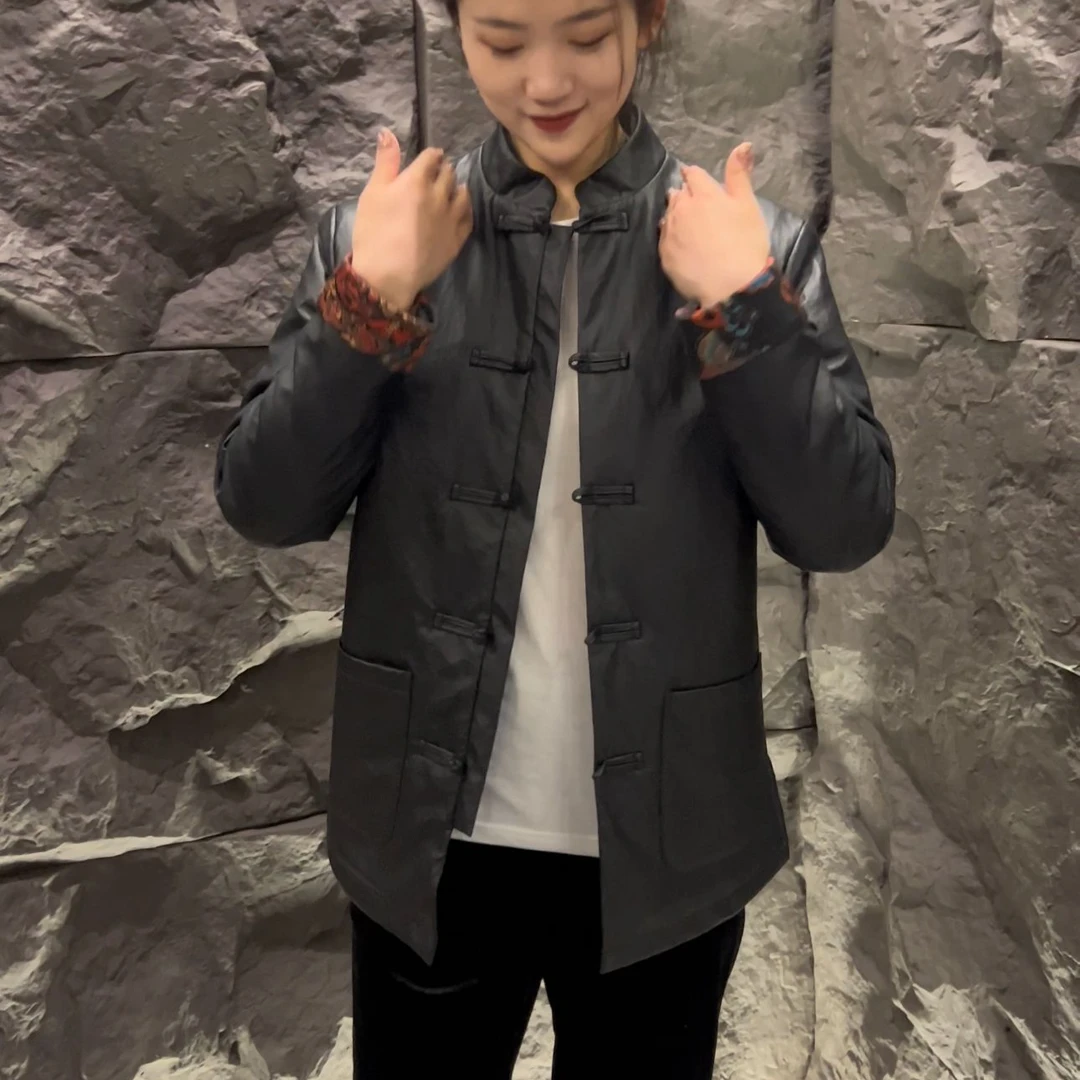 8825 002男士新款时尚休闲唐装棉外套