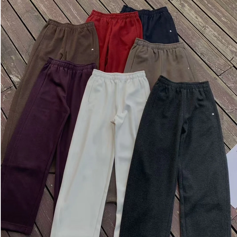 88122 秋冬加厚宽松净色保暖桑蚕丝羊绒休闲裤