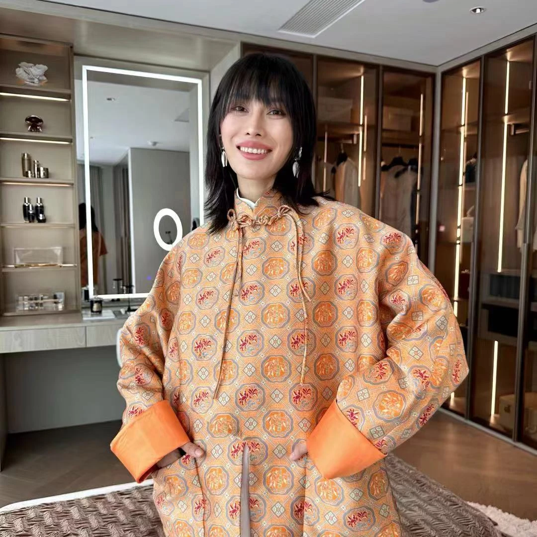 M essential 祥瑞提花 香色兰竹四达晕立领外套JC0015625