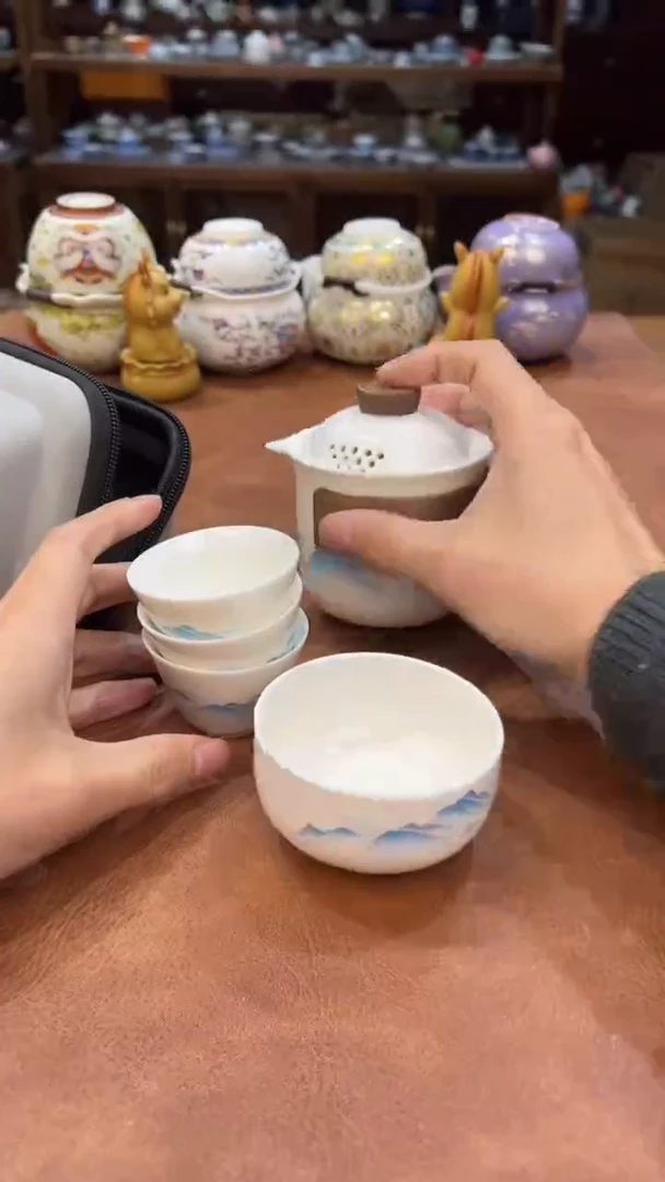 真的很便宜会开片的旅行茶具