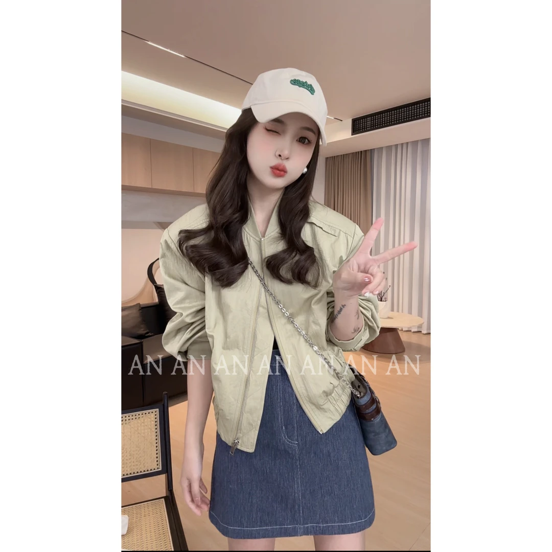 C02093春季新款时尚设计感百搭气质刺绣夹克外套