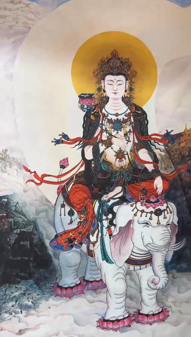 卷轴画龙妹的唐卡tk16