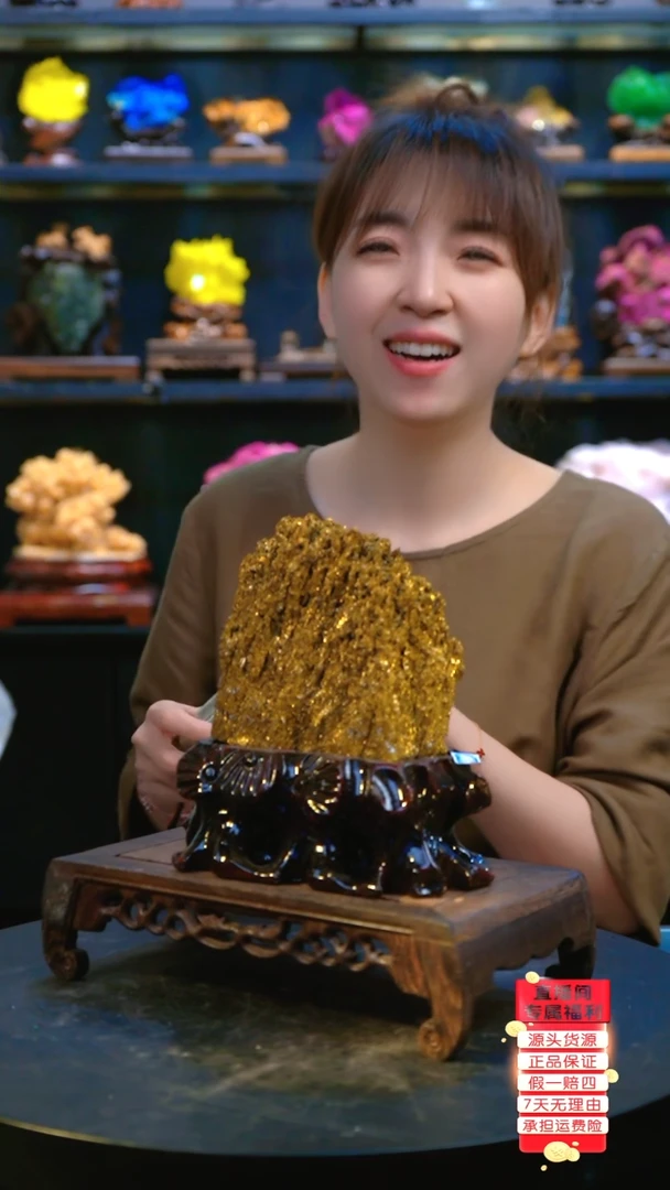 石材精品斑铜矿，矿物晶体摆件
