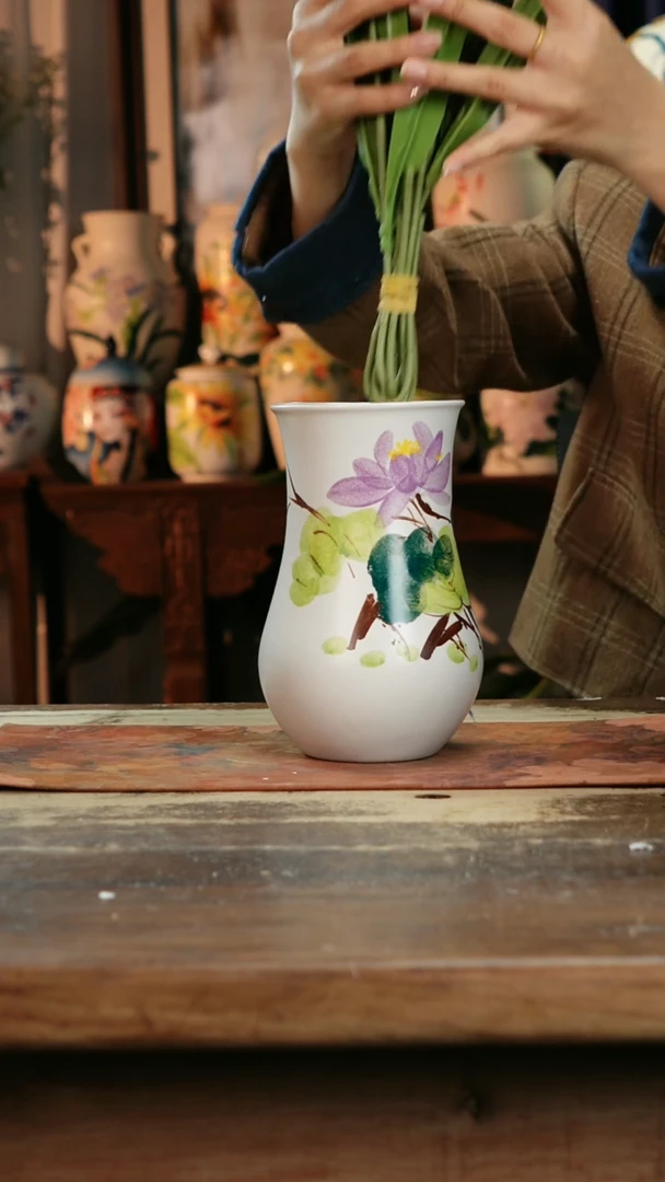 【闪购商品】瓷片景德镇纯手工釉下彩精品花瓶